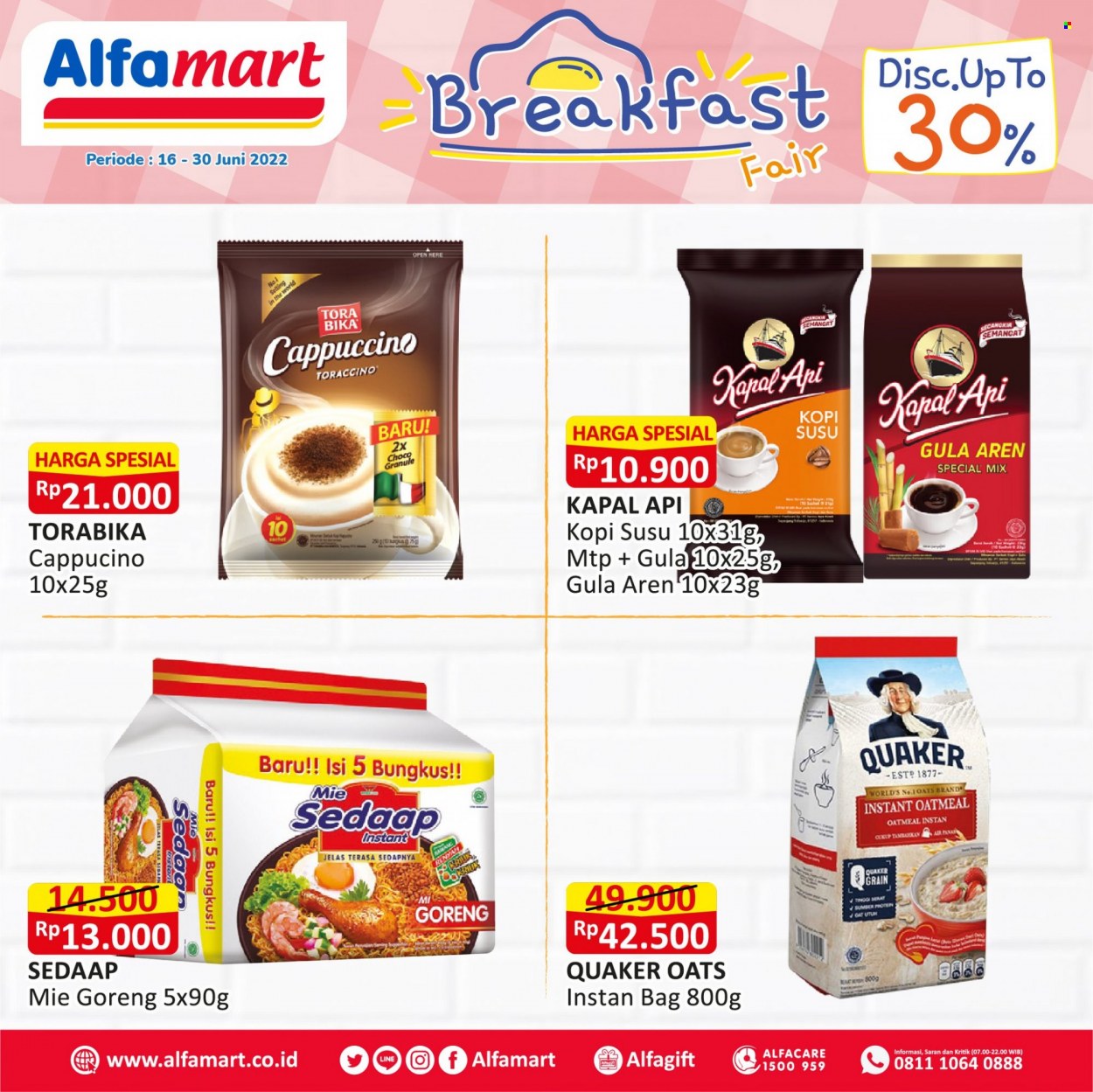 Promo Alfamart - 06/16/2022 - 06/30/2022 - Produk diskon - goreng, oatmeal, oats, kapal, gula, cappuccino, bag. Halaman 5.