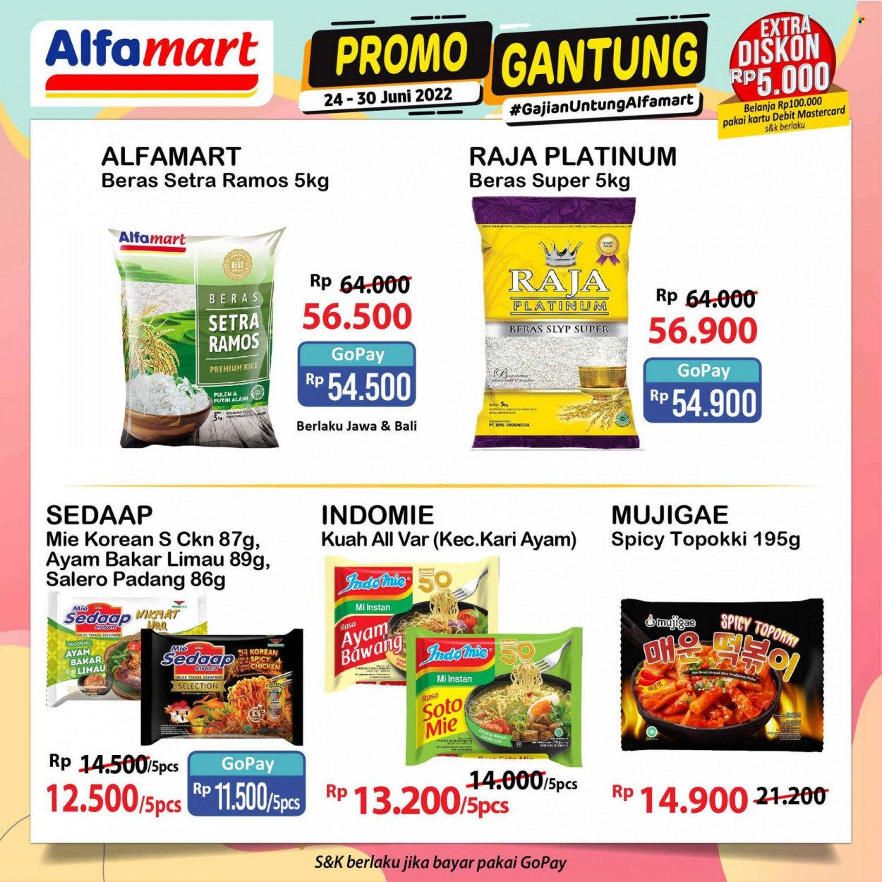 Promo Alfamart - 06/24/2022 - 06/30/2022 - Produk diskon - rice, chicken, goreng, indomie, door, beras, bawang, ayam. Halaman 9.