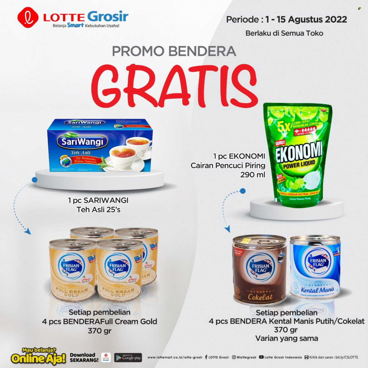 Promo LOTTE Grosir - 08/01/2022 - 08/15/2022 - Produk diskon - piring, jeruk, gold. Halaman 1.