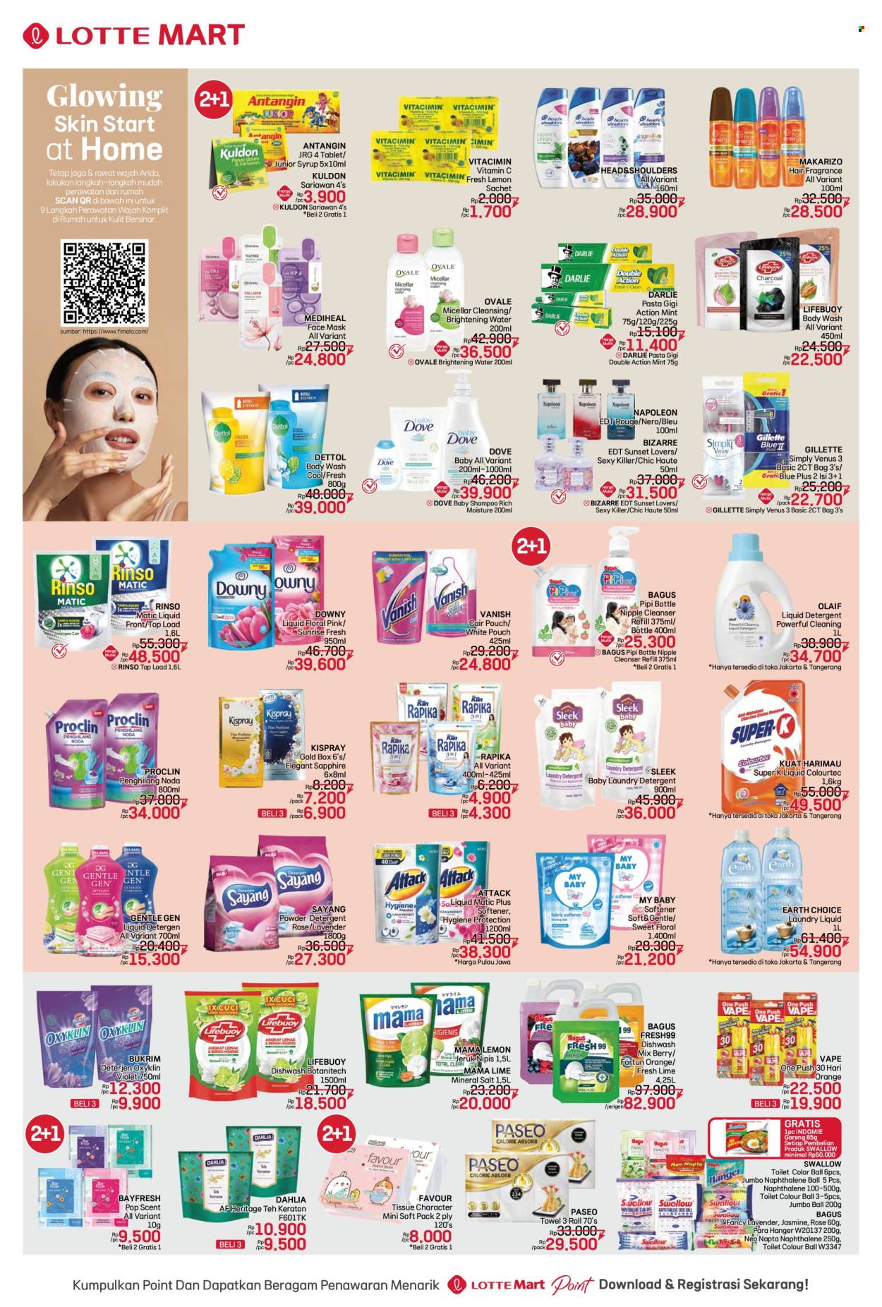 thumbnail - Promo LOTTE Mart - 04/11/2024 - 05/01/2024 - Produk diskon - tissue, goreng, body wash, detergent, venus, vitacimin, toilet, top, towel, swallow, tablet, sleek, softener, rinso, sayang, shampoo, lemon, lifebuoy, mask, my baby, naphthalene, mint, laundry detergent, jeruk, jeruk nipis, indomie, harga mulai, head, head & shoulders, gillette, gold, dettol, dove, downy, eau de toilette, cleanser, bottle, box, bag, bagus, ball, face mask, vitamin. Halaman 2.