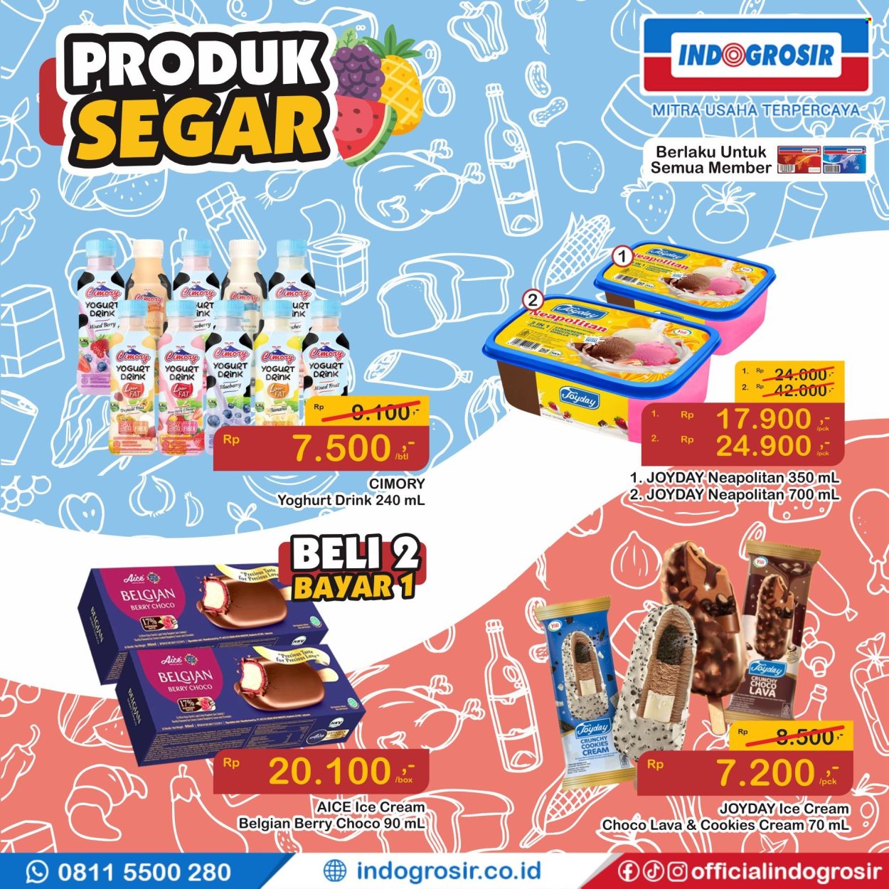 thumbnail - Promo Indogrosir - 04/16/2024 - 04/30/2024 - Produk diskon - fruit, yogurt, plate, ice cream, cimory, cookies, box, yogurt drink. Halaman 5.