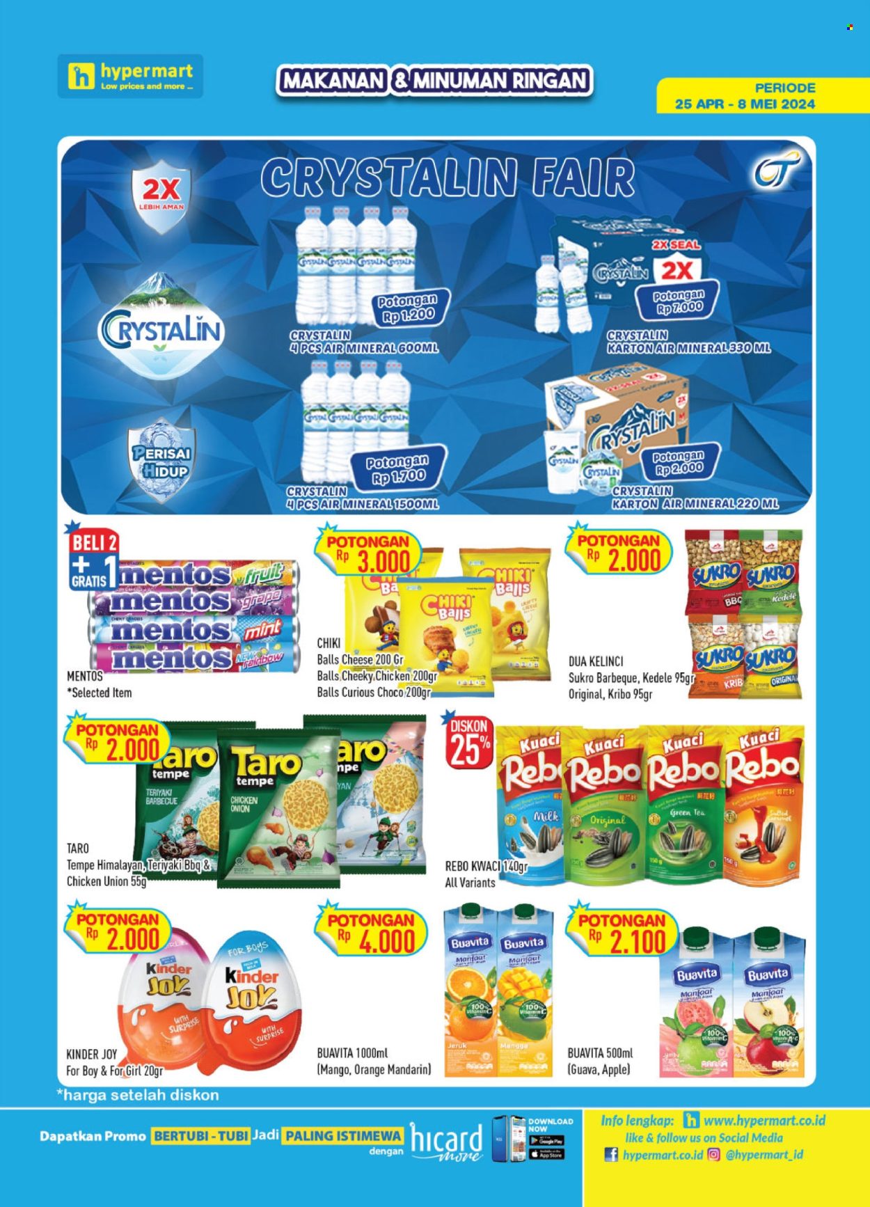 thumbnail - Promo Hypermart - 04/25/2024 - 05/08/2024 - Produk diskon - milk, chicken, fruit, tea, teriyaki, rebo, mangga, mango, kinder joy, kwaci, mint, jeruk, guava, fan, green tea, doll, apple, ball, vitamin. Halaman 7.
